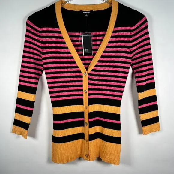 Premise Sweaters Premise Womens Striped Cardigan Sweater Size